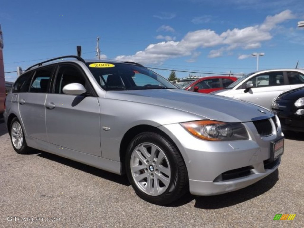 2007 3 Series 328xi Wagon - Titanium Silver Metallic / Black photo #3