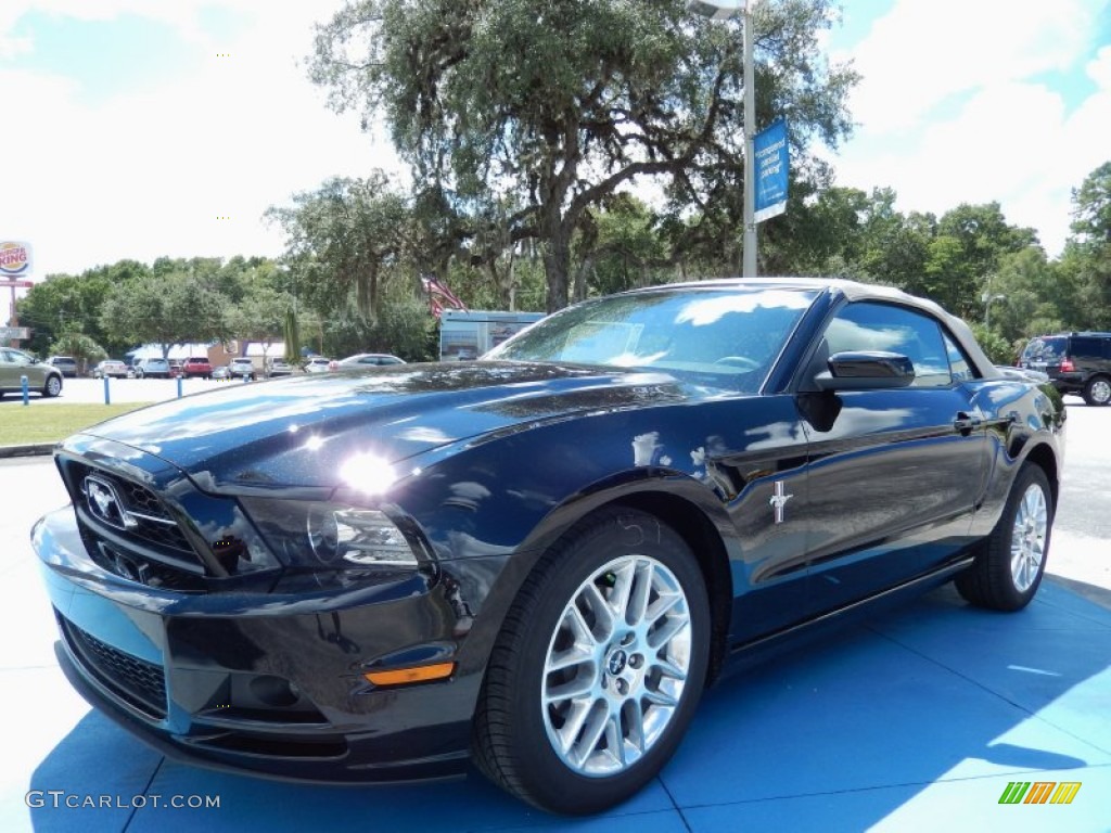 Black 2014 Ford Mustang V6 Premium Convertible Exterior Photo #85874155