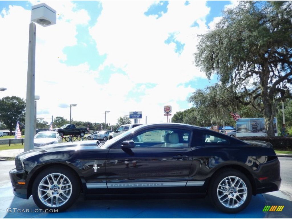 2014 Mustang V6 Premium Coupe - Black / Medium Stone photo #2