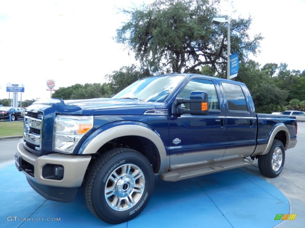 Blue Jeans Metallic 2014 Ford F250 Super Duty King Ranch Crew Cab 4x4 Exterior Photo #85876474