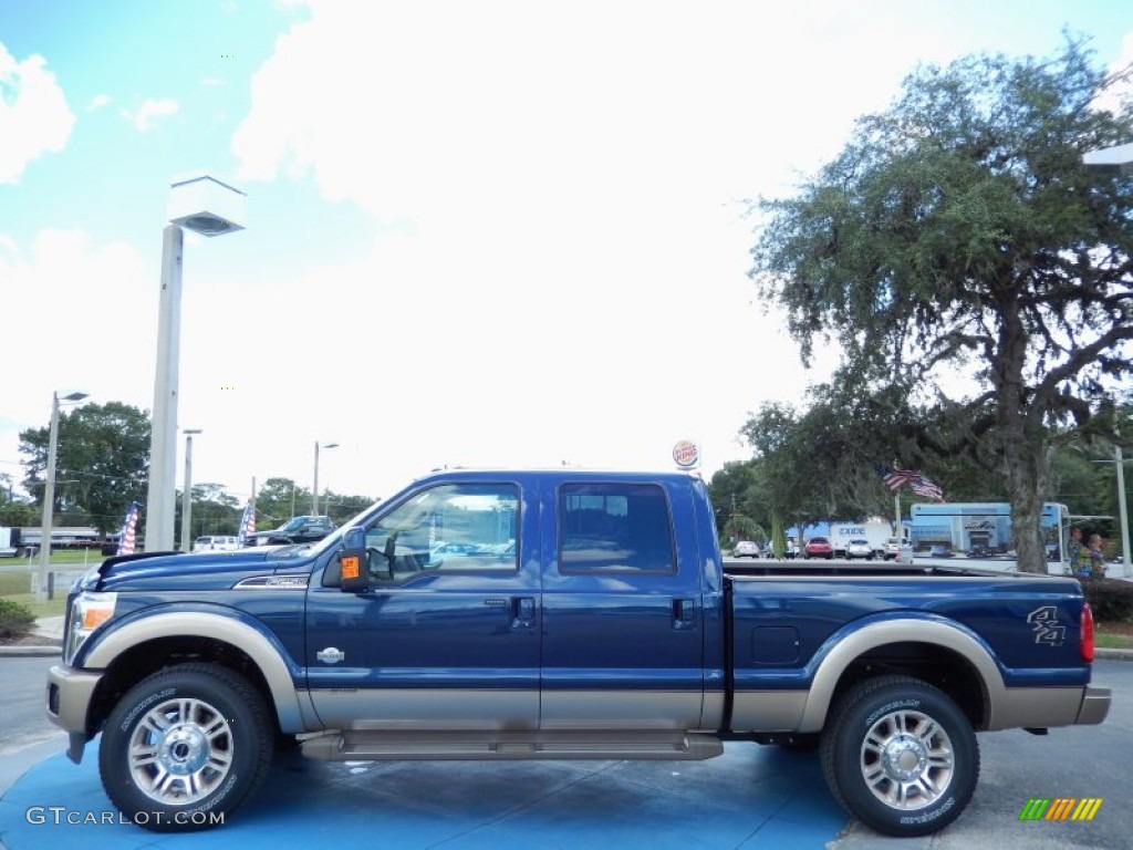 2014 F250 Super Duty King Ranch Crew Cab 4x4 - Blue Jeans Metallic / King Ranch Chaparral Leather/Adobe Trim photo #2
