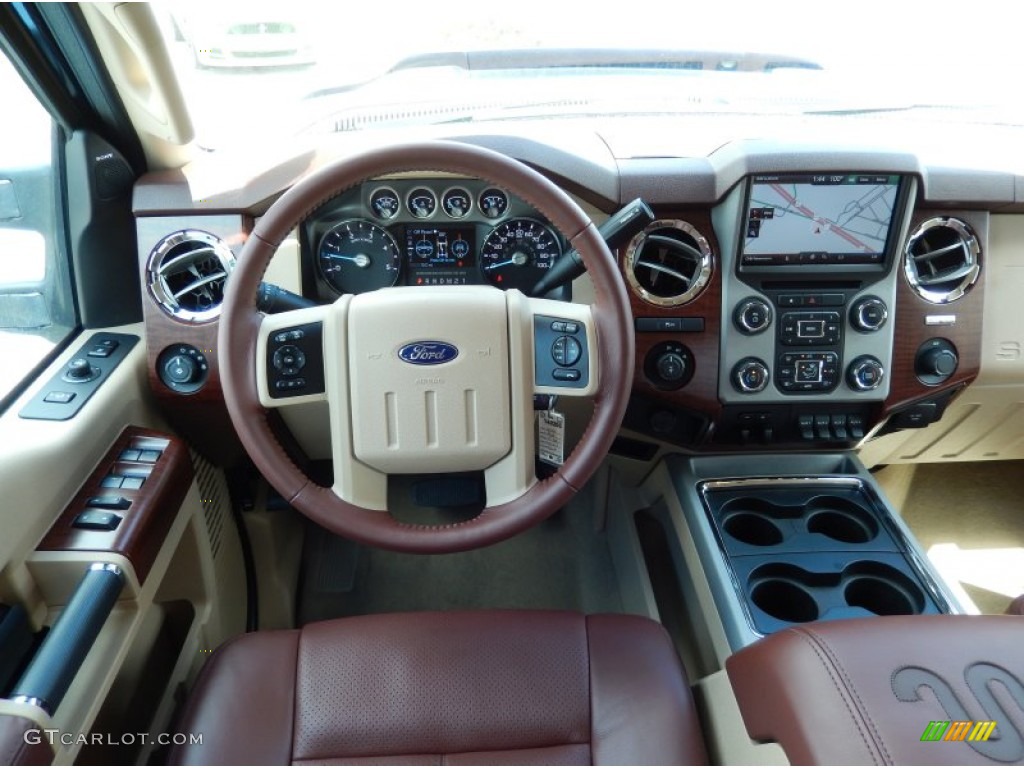 2014 Ford F250 Super Duty King Ranch Crew Cab 4x4 King Ranch Chaparral Leather/Adobe Trim Dashboard Photo #85876663