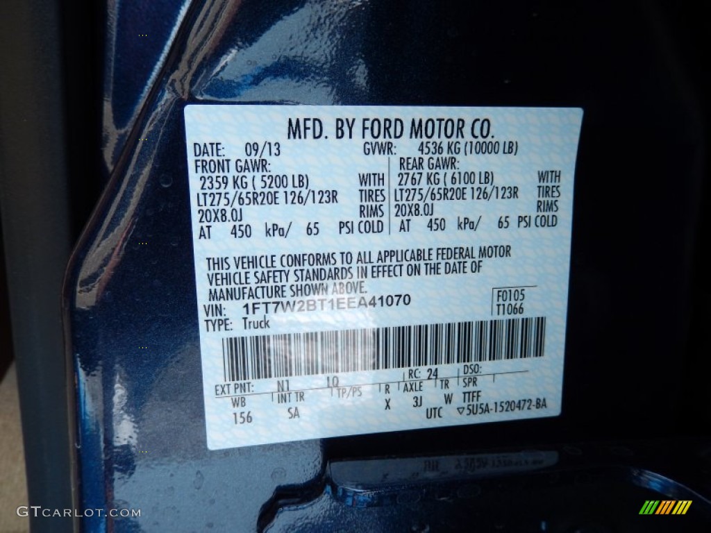 2014 F250 Super Duty Color Code N1 for Blue Jeans Metallic Photo #85876765