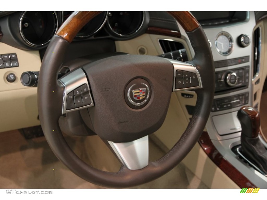 2009 Cadillac CTS 4 AWD Sedan Cashmere/Cocoa Steering Wheel Photo #85877851
