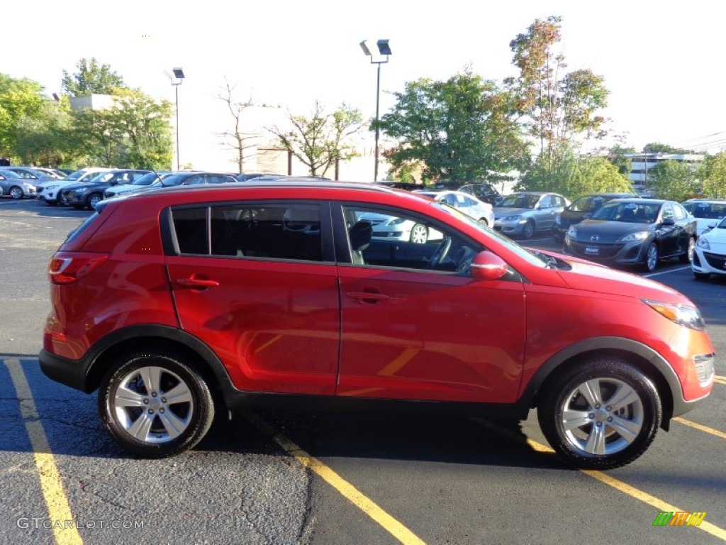 2012 Sportage LX - Signal Red / Black photo #4