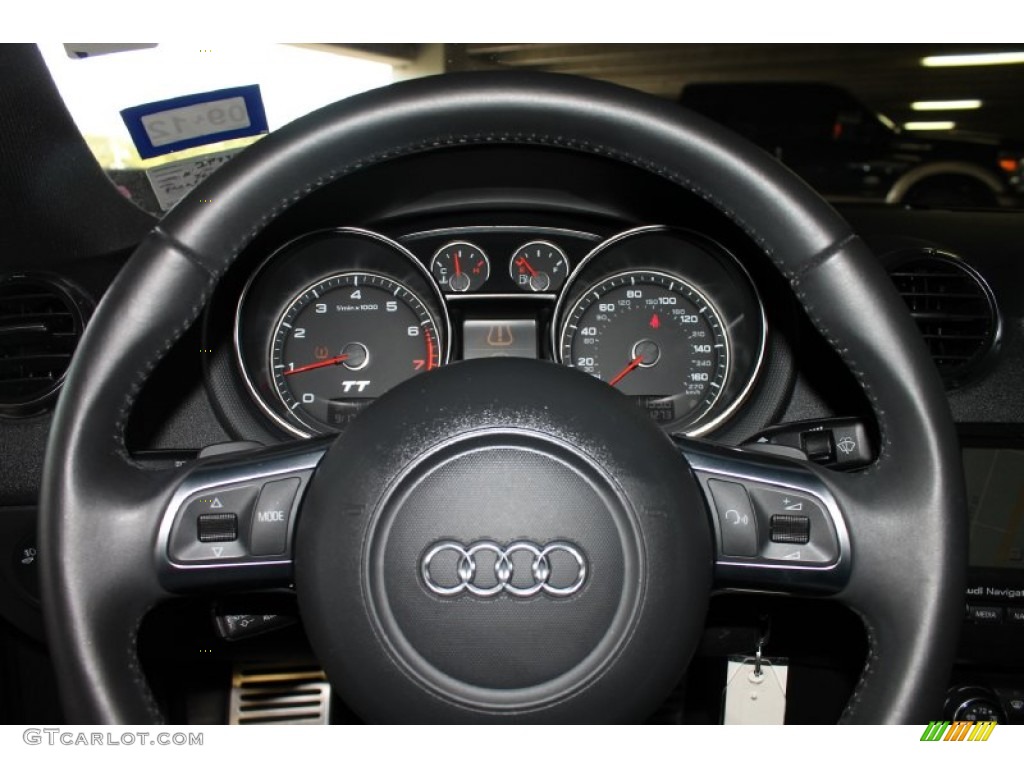 2010 Audi TT 2.0 TFSI quattro Coupe Black Leather/Alcantara Steering Wheel Photo #85887229