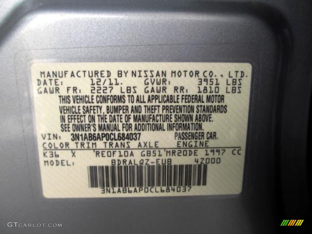2012 Sentra 2.0 S - Magnetic Gray Metallic / Charcoal photo #23