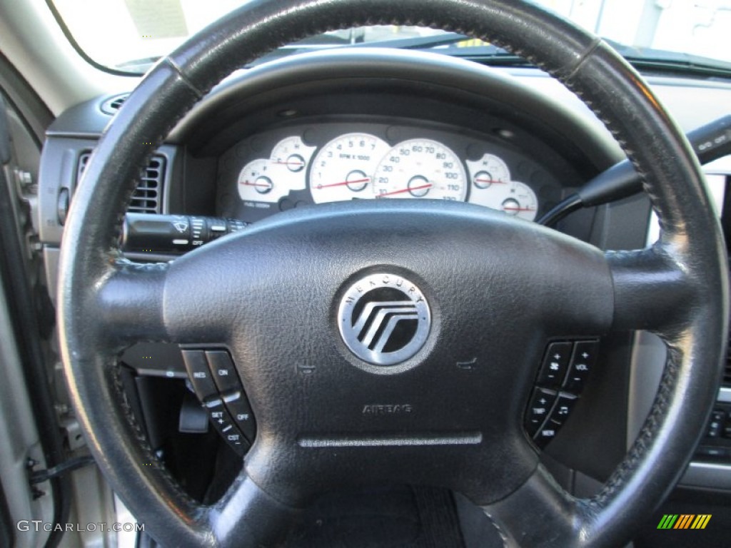 2004 Mercury Mountaineer V8 Premier AWD Midnight Grey Steering Wheel Photo #85893154