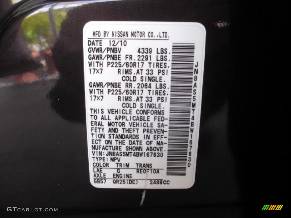 2011 Rogue SV - Black Amethyst / Black photo #24