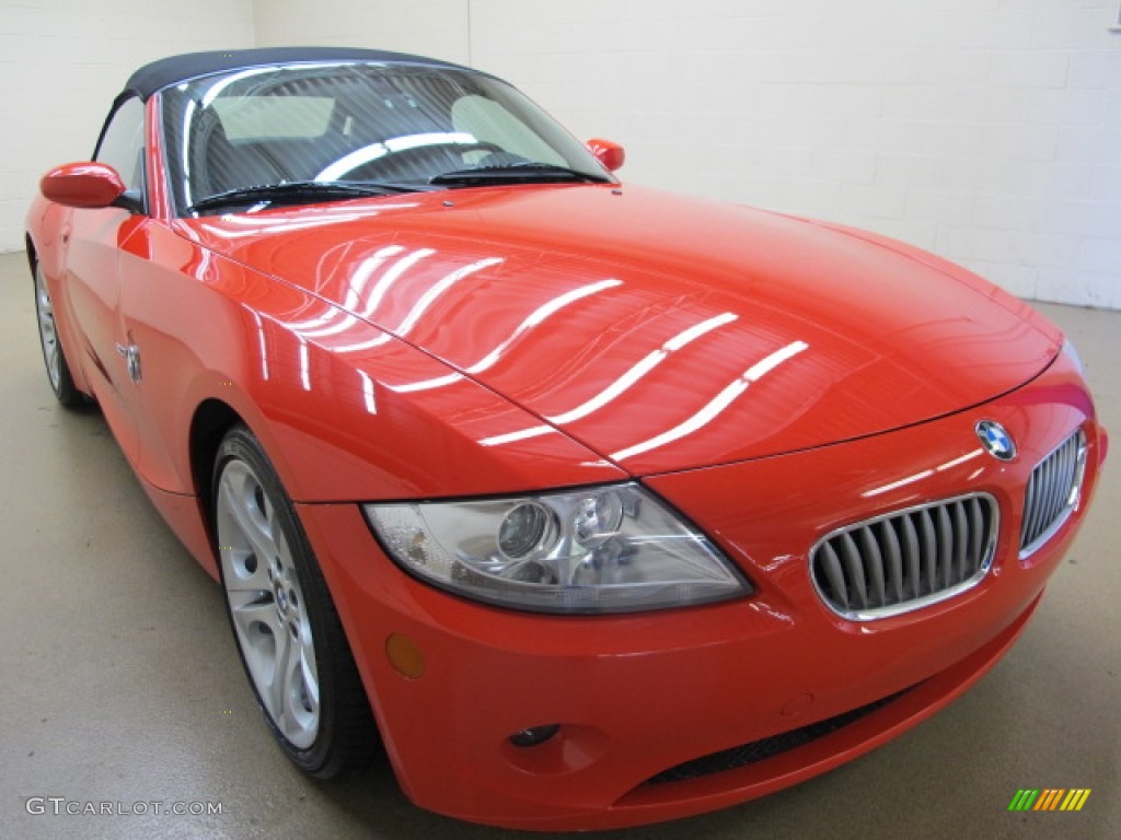 Bright Red 2005 BMW Z4 3.0i Roadster Exterior Photo #85897201