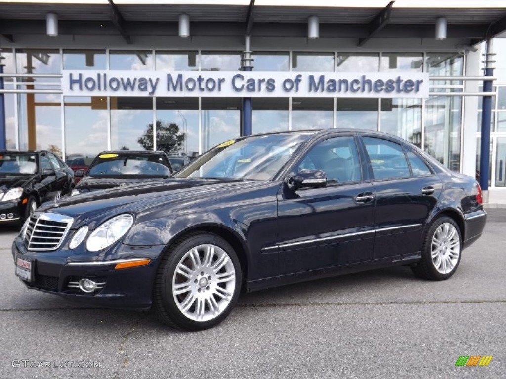 2008 E 350 4Matic Sedan - Capri Blue Metallic / Cashmere photo #1