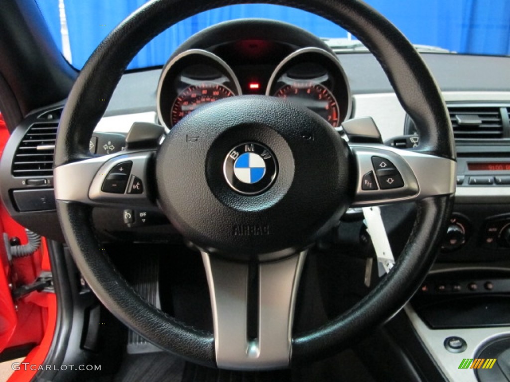 2005 BMW Z4 3.0i Roadster Black Steering Wheel Photo #85897849