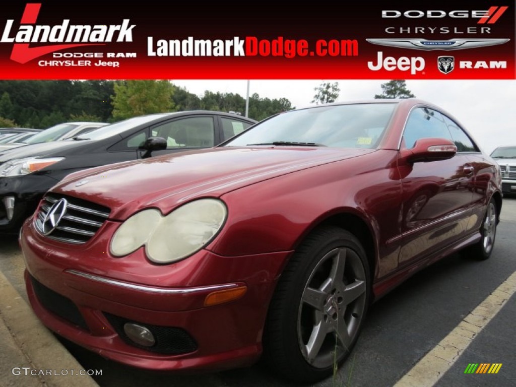 2005 CLK 500 Coupe - Firemist Red Metallic / Charcoal photo #1