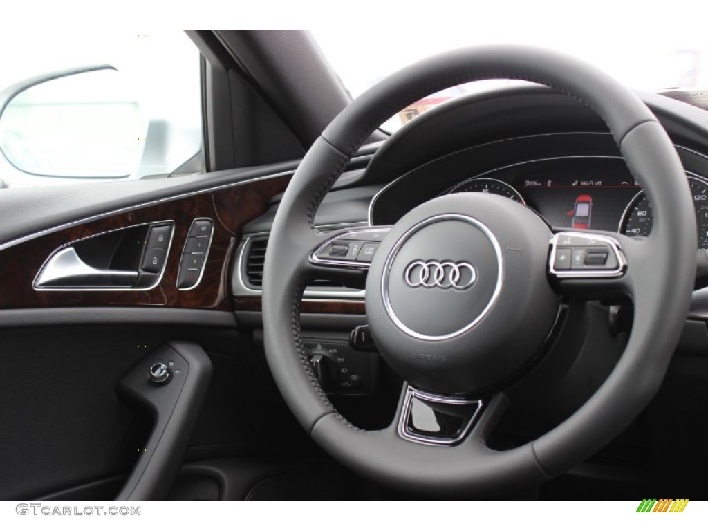 2014 Audi A6 2.0T quattro Sedan Black Steering Wheel Photo #85901188