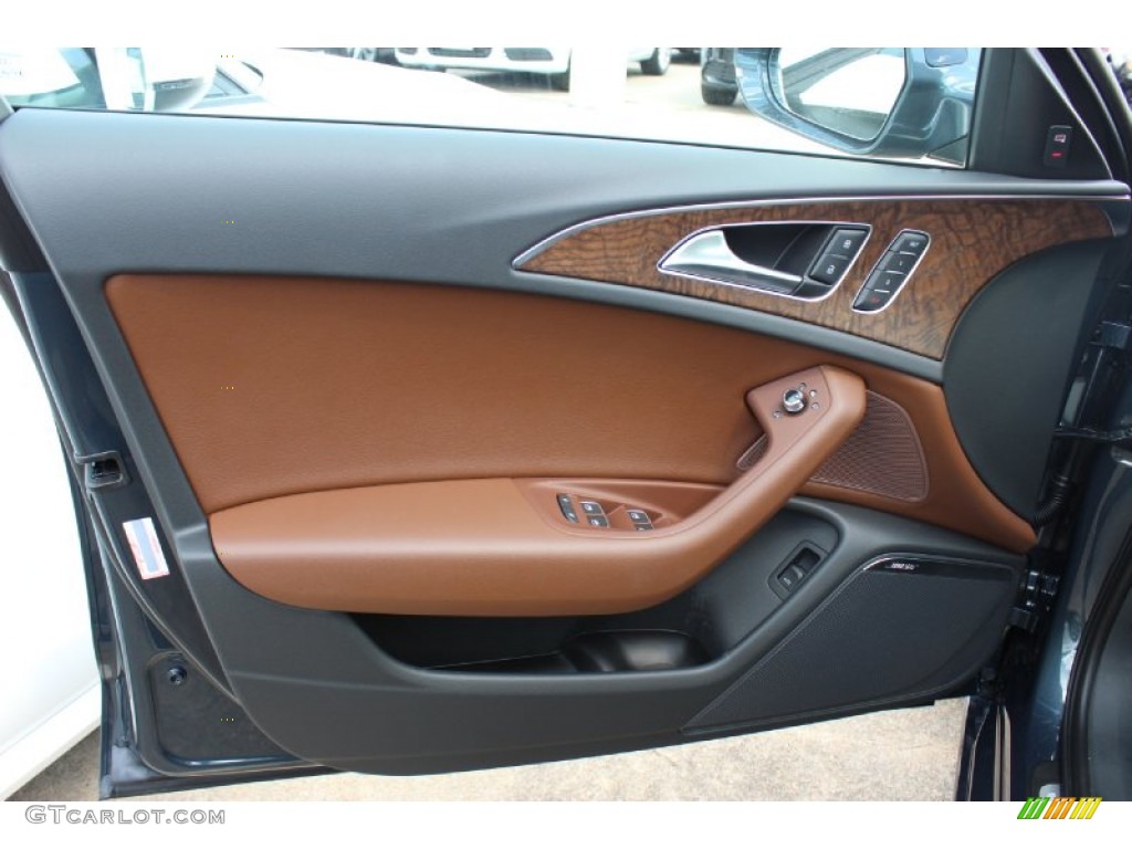2014 Audi A6 2.0T quattro Sedan Nougat Brown Door Panel Photo #85902460