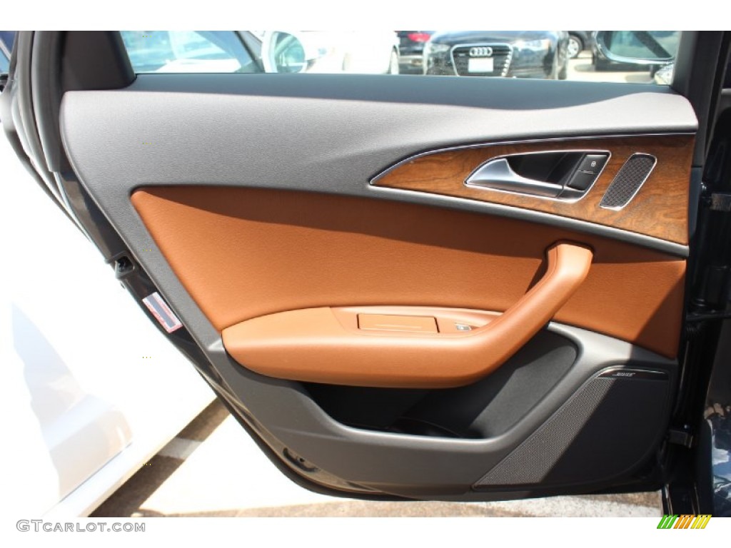 2014 Audi A6 2.0T quattro Sedan Nougat Brown Door Panel Photo #85902919