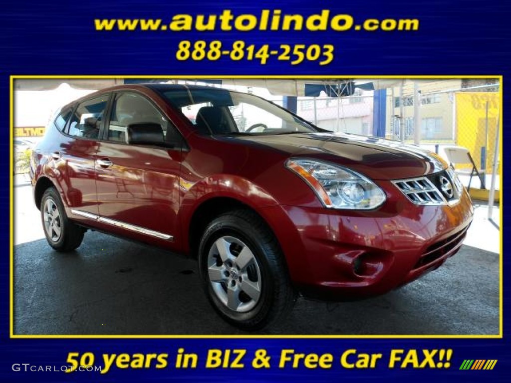2011 Rogue S AWD - Cayenne Red / Black photo #1