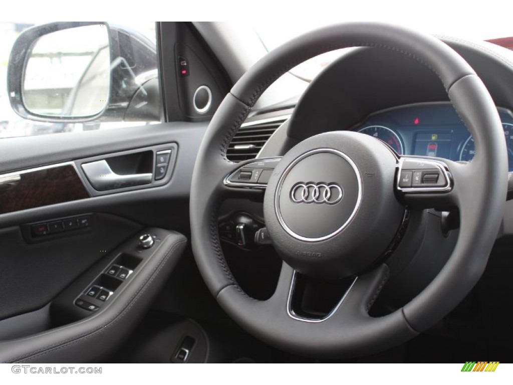 2014 Audi Q5 3.0 TDI quattro Black Steering Wheel Photo #85905537