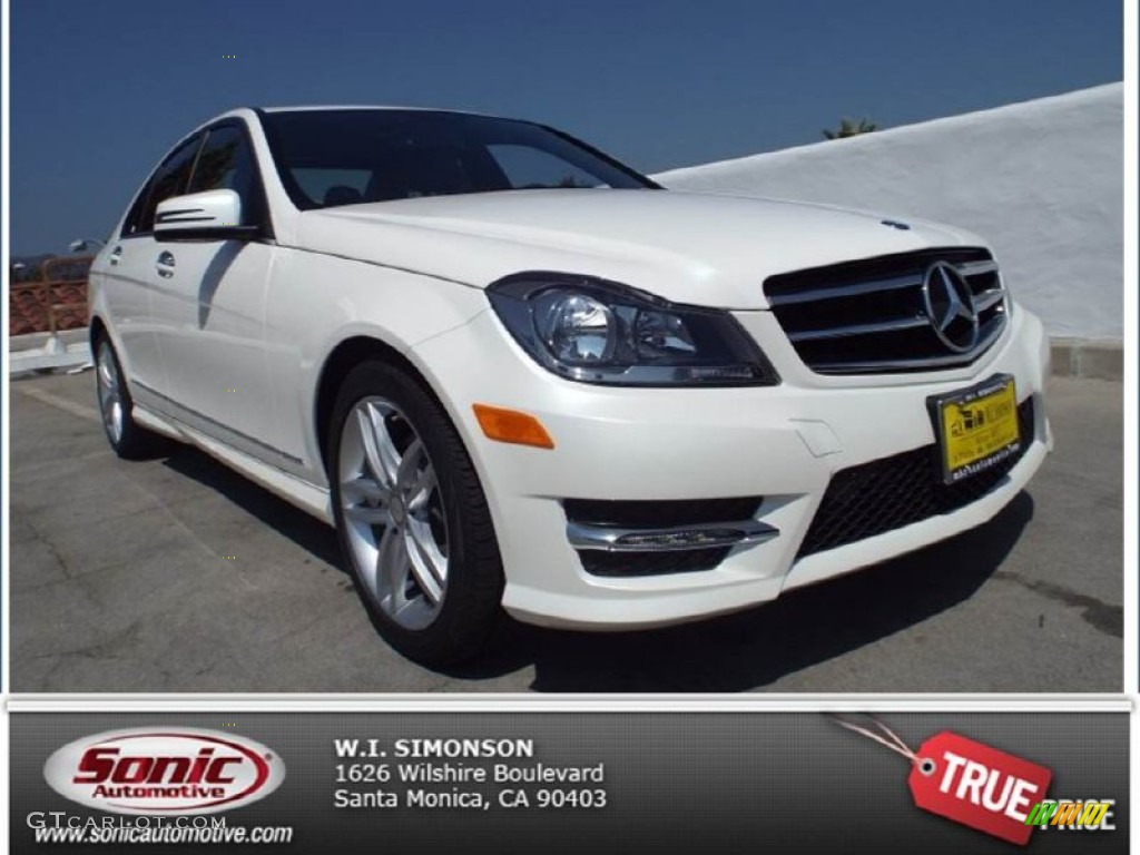 2014 C 250 Sport - Diamond White Metallic / Black photo #1