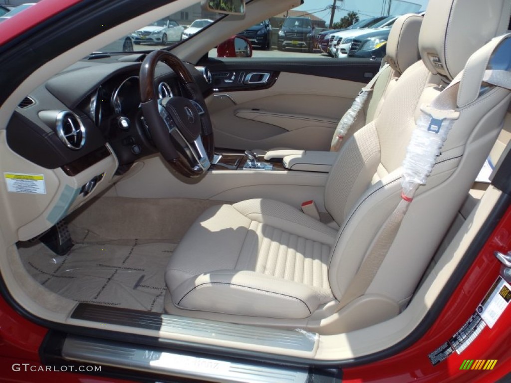 Beige/Brown Interior 2014 Mercedes-Benz SL 550 Roadster Photo #85906060