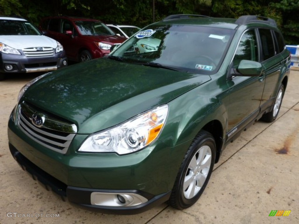 2011 Outback 2.5i Premium Wagon - Cypress Green Pearl / Warm Ivory photo #8