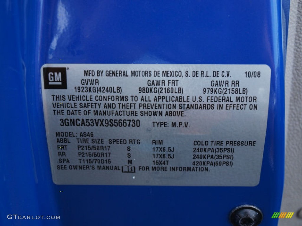 2009 HHR LT - Blue Flash Metallic / Gray photo #16
