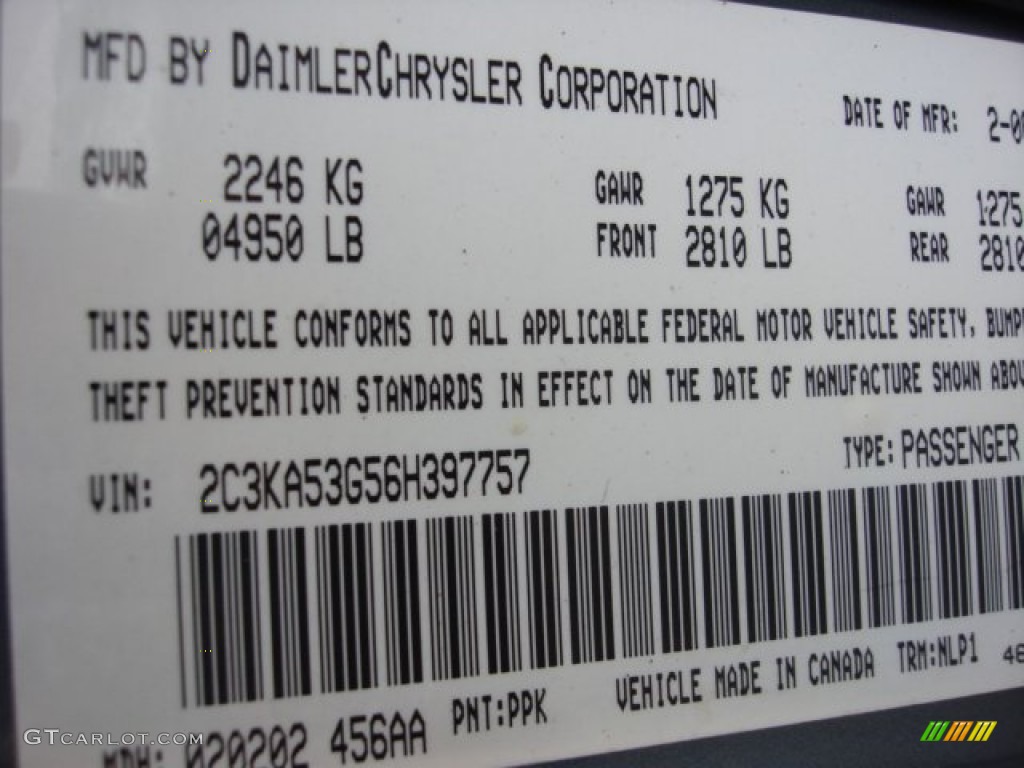 2006 300 Touring - Magnesium Pearlcoat / Deep Jade/Light Graystone photo #24
