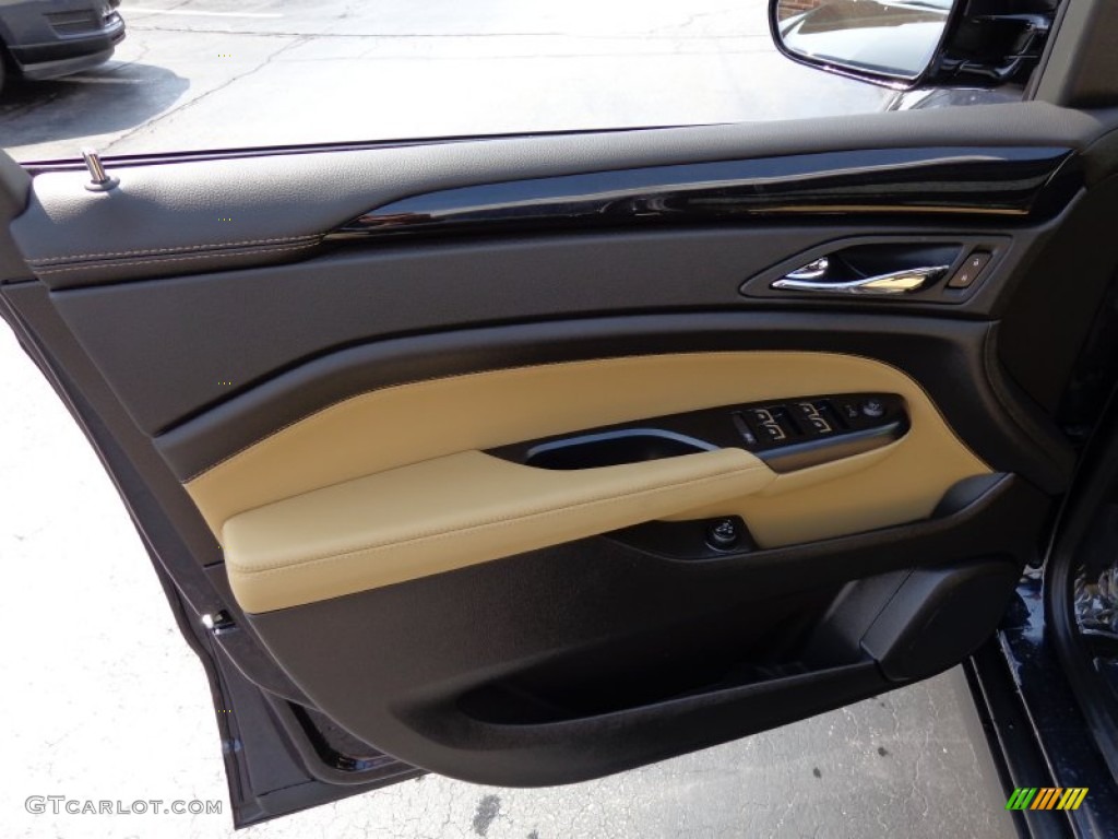 2014 Cadillac SRX Luxury AWD Caramel/Ebony Door Panel Photo #85918059