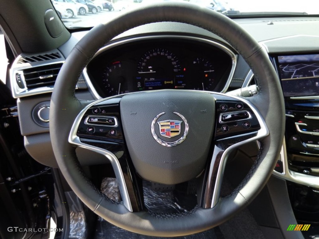 2014 Cadillac SRX Luxury AWD Caramel/Ebony Steering Wheel Photo #85918140