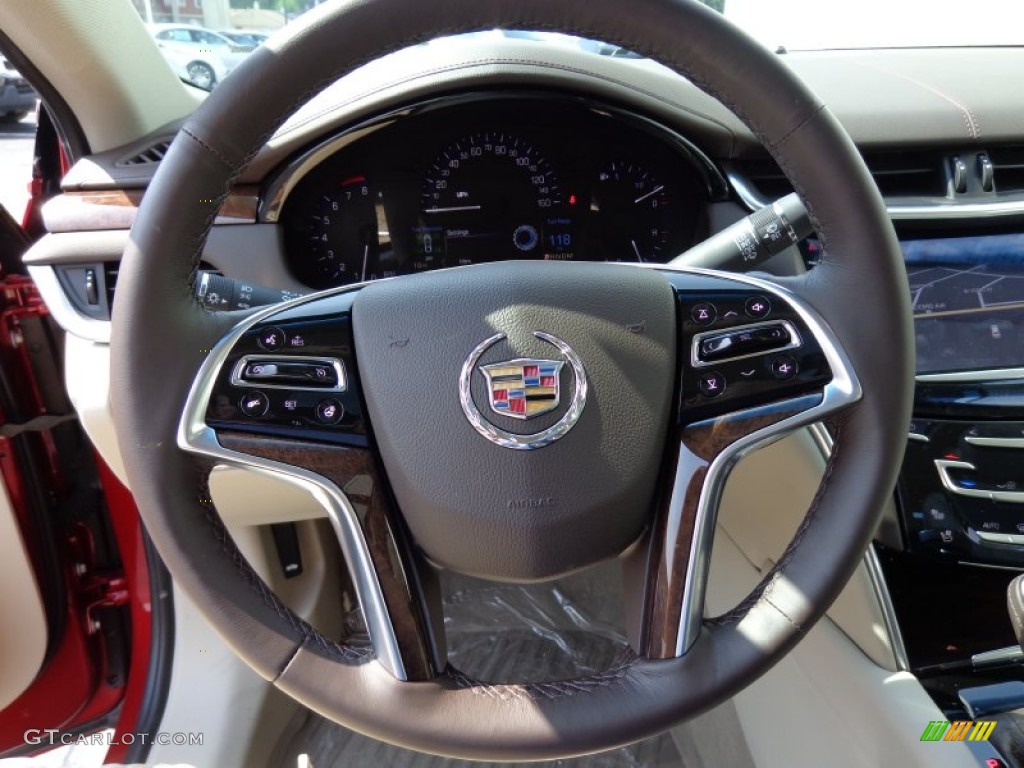 2014 Cadillac XTS Luxury FWD Shale/Cocoa Steering Wheel Photo #85918695