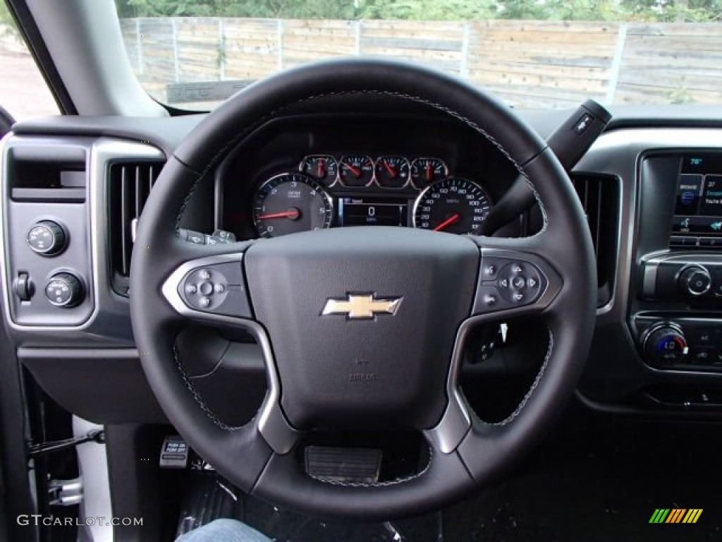 2014 Chevrolet Silverado 1500 LT Double Cab 4x4 Jet Black Steering Wheel Photo #85921050