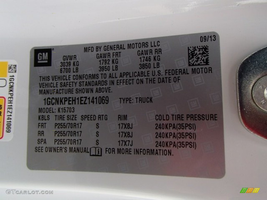 2014 Chevrolet Silverado 1500 WT Regular Cab 4x4 Info Tag Photo #85921503