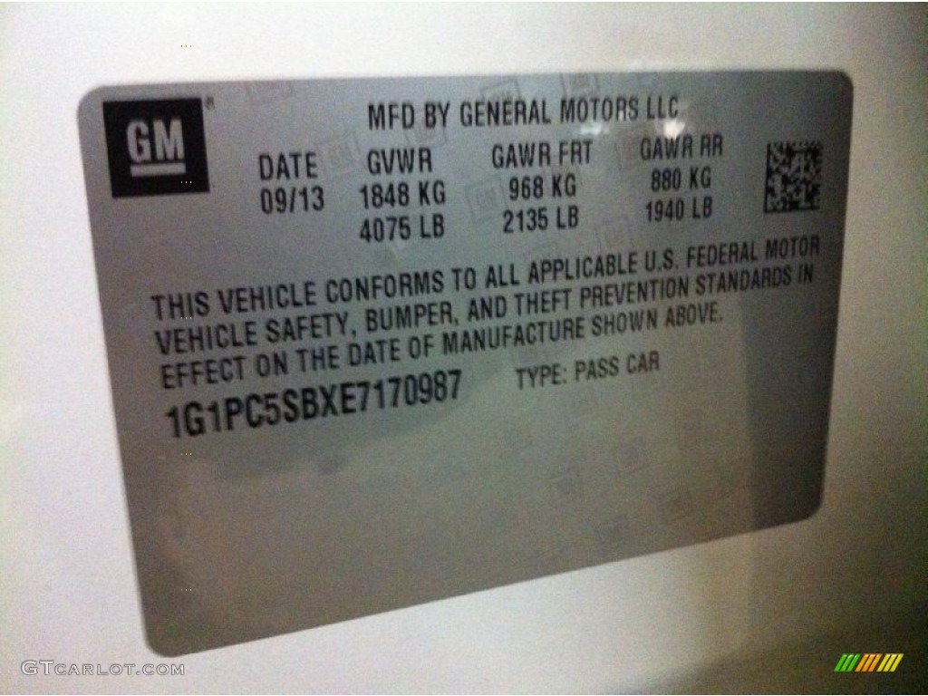 2014 Cruze LT - Summit White / Jet Black photo #9