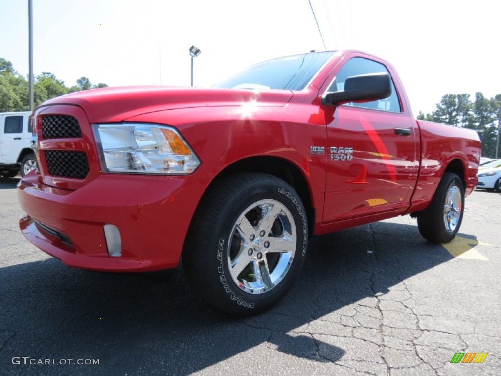 2014 1500 Express Regular Cab - Flame Red / Black/Diesel Gray photo #3