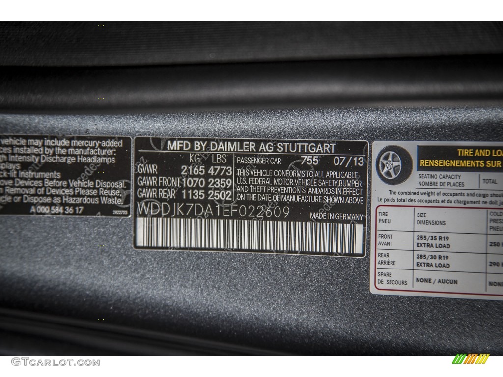 2014 SL Color Code 755 for Steel Grey Metallic Photo #85923363