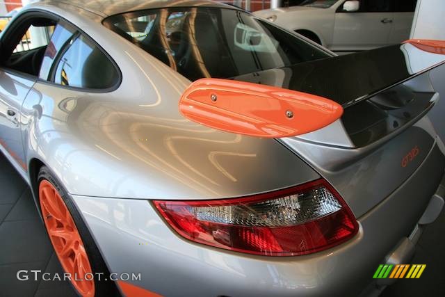 2007 911 GT3 RS - Arctic Silver Metallic/Orange / Black photo #2