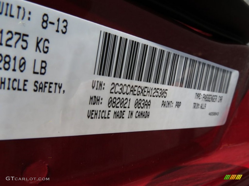 2014 300 Color Code PRP for Deep Cherry Red Crystal Pearl Photo #85926213