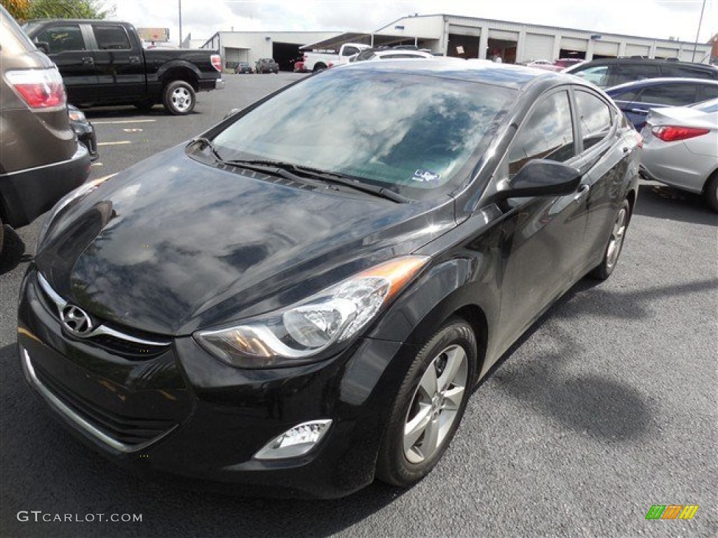 2012 Elantra GLS - Midnight Black / Gray photo #1