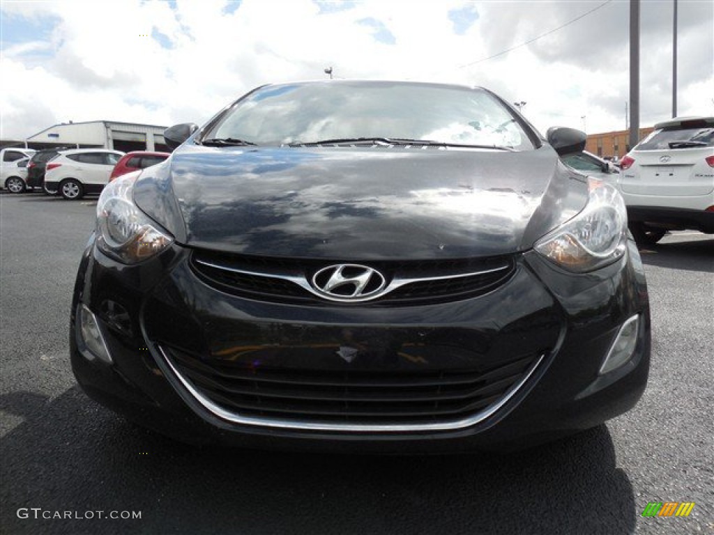 2012 Elantra GLS - Midnight Black / Gray photo #3