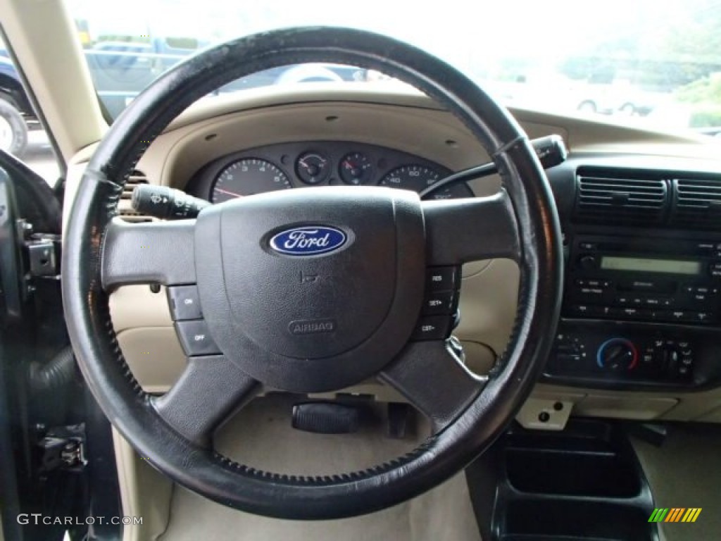 2004 Ford Ranger FX4 SuperCab 4x4 Medium Dark Flint Steering Wheel Photo #85928121