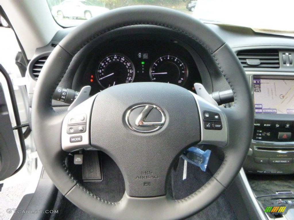 2013 Lexus IS 250 C Convertible Black Steering Wheel Photo #85934604
