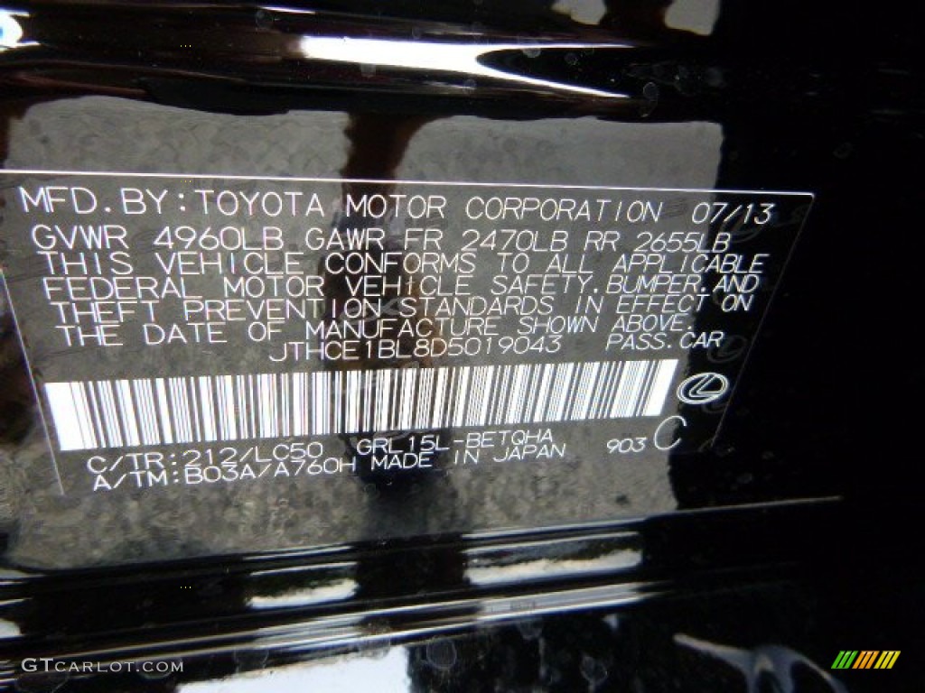 2013 GS Color Code 212 for Obsidian Black Photo #85935522