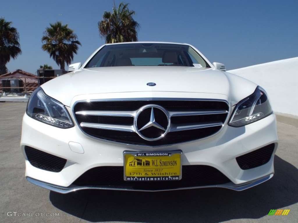 2014 E 350 Sport Sedan - Diamond White Metallic / Silk Beige/Espresso Brown photo #2