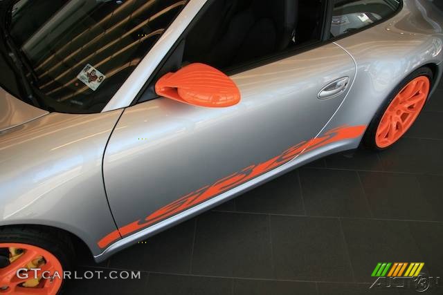 2007 911 GT3 RS - Arctic Silver Metallic/Orange / Black photo #26