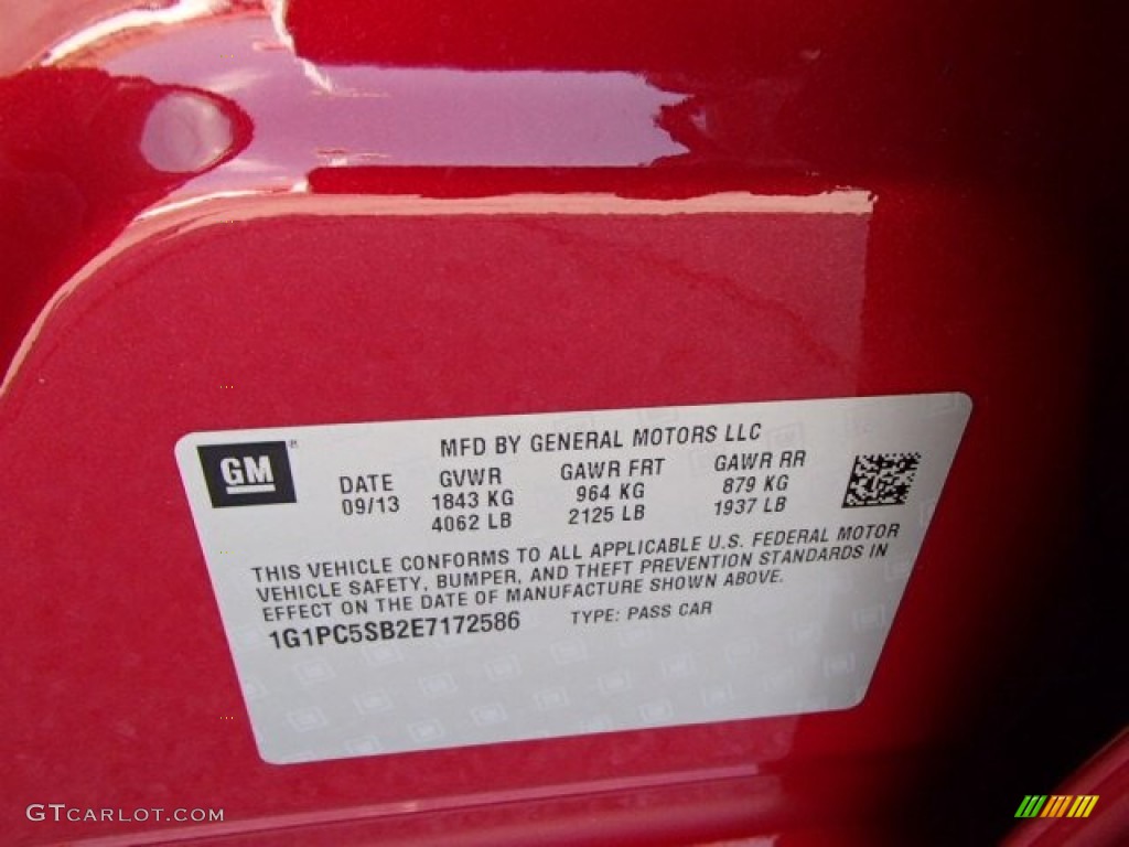 2014 Cruze LT - Crystal Red Tintcoat / Jet Black photo #20