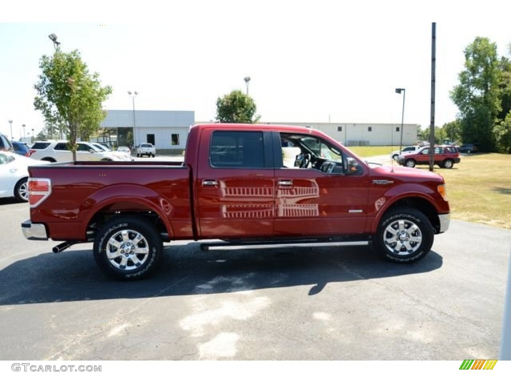 2013 F150 Lariat SuperCrew - Ruby Red Metallic / Steel Gray photo #4