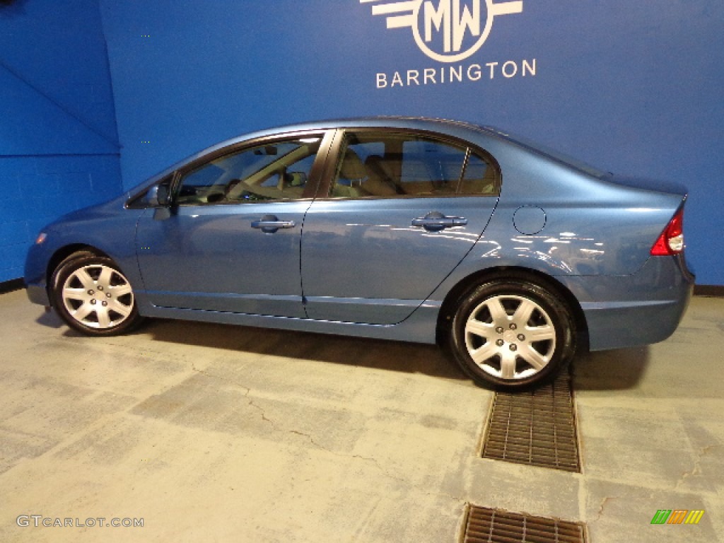 2011 Civic LX Sedan - Dyno Blue Pearl / Gray photo #4