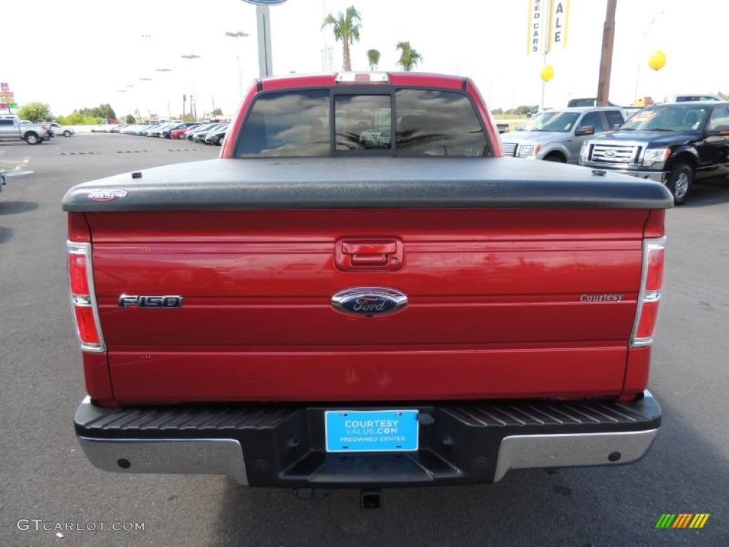 2009 F150 Lariat SuperCrew - Razor Red Metallic / Camel/Tan photo #3