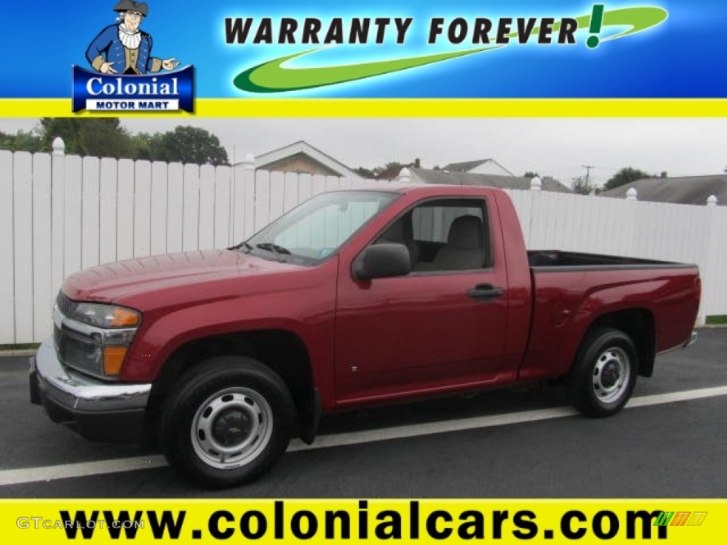 2006 Colorado Regular Cab - Cherry Red Metallic / Medium Pewter photo #1