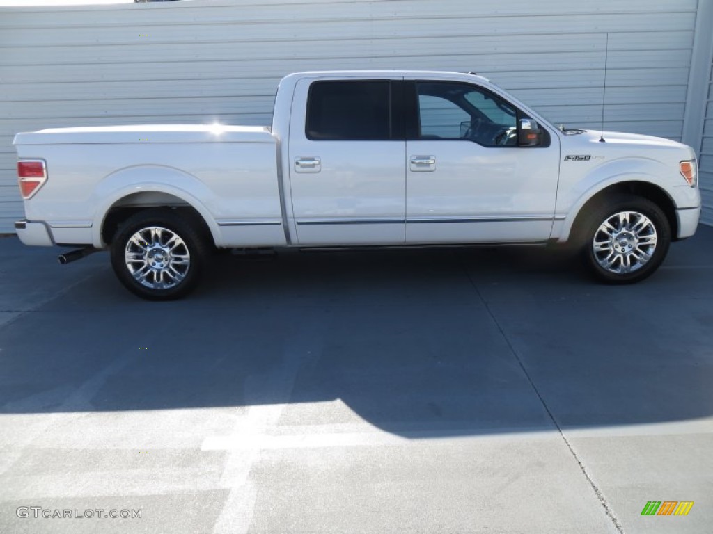 2010 F150 Platinum SuperCrew - White Platinum Metallic Tri Coat / Sienna Brown Leather/Black photo #3